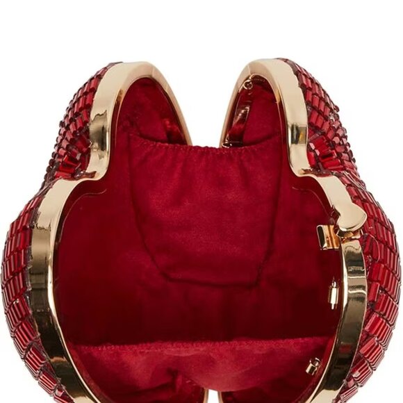 Betsey Johnson Kitsch Stole My Heart Small Crossbody Bag Red Rhinestones NWT - Picture 9 of 15